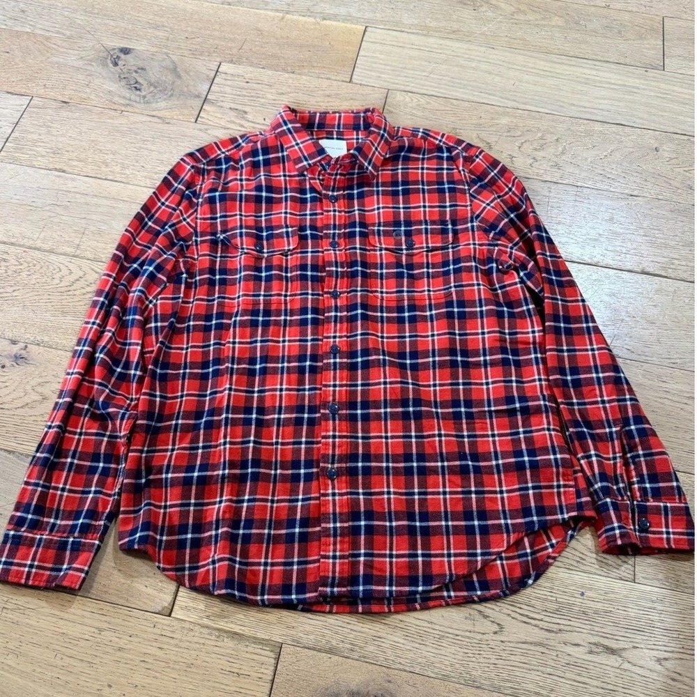 American Eagle Outfitters Plaid‎ Long Sleeve Button Up Shirt Size: XL (1148)